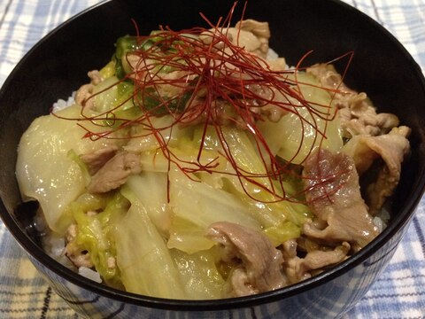 白菜&豚こま肉de簡単中華丼♪